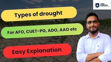 Types of agriculture drought #icar #cuetpg #agronomy #icarjrf #icarsrf #haryana_ado #aao #afo