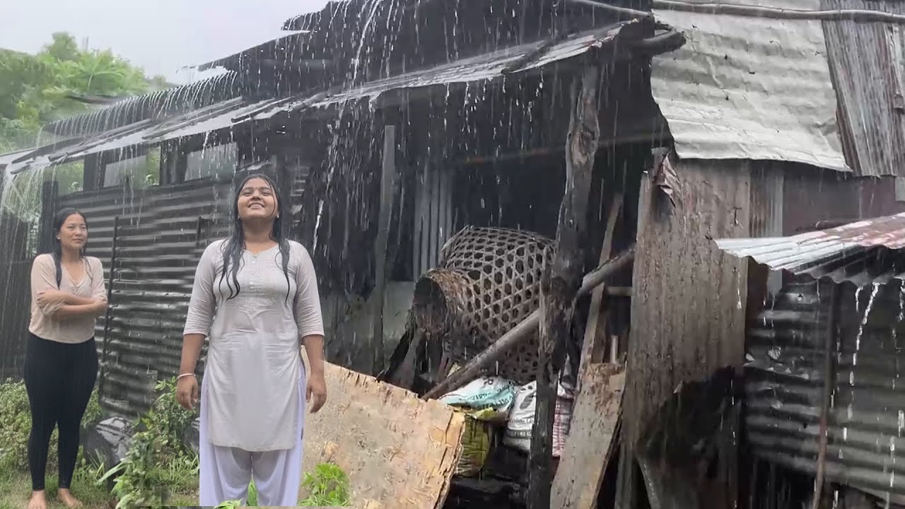 Busy Farmers-Sunk Village due to Heavy Rain Water-Village Walk in Heavy Downpour