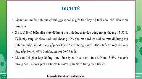1. Cập nhật chẩn đoán và điều trị các rối loạn chức năng tình dục thường gặp