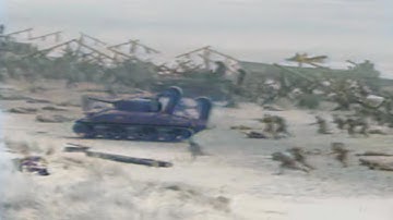 World War 2 D Day 1944 First Wave Omaha Beach in Normandy, France. (Colorized)