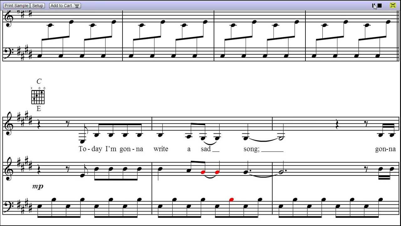 Sad Song Christina Perri Piano Sheet Music Best Music Sheet - sad song piano sheet roblox
