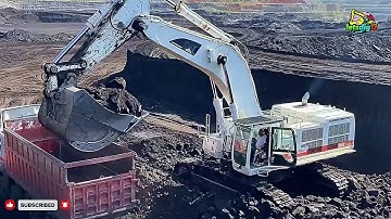 Massive Coal Mining Operation | Caterpillar 385C Excavator Loading Coal from 60 Meters Deep