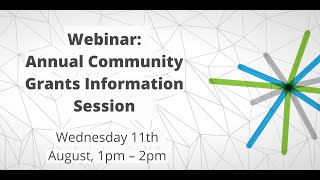 Annual Grants Information Session - August 2021