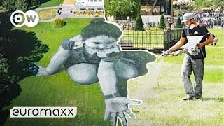 Giant Graffiti on the Grass below Paris' Eiffel Tower | Streetart by Saype | Say Peace