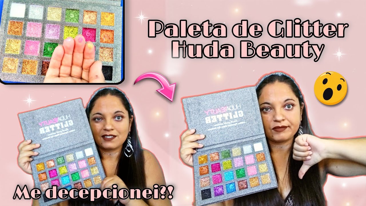 TESTEI A PALETA DE GLITTER HUDA BEAUTY ♥️😮