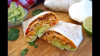 Mexican style chicken burritos