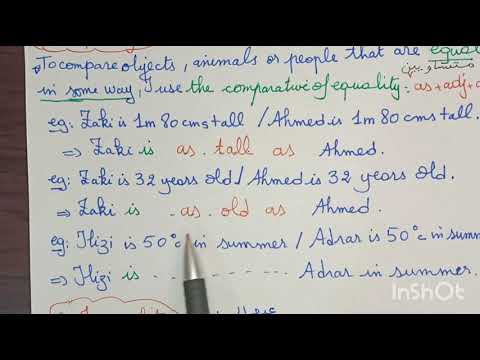 الرابعة متوسط Equality And Inequality Inferiority 4MS