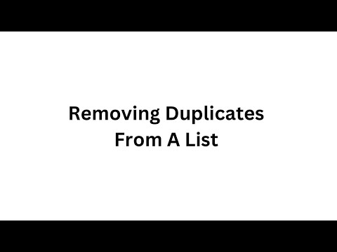 How To Remove Duplicate Elements From List | Python Tutorial In Hindi