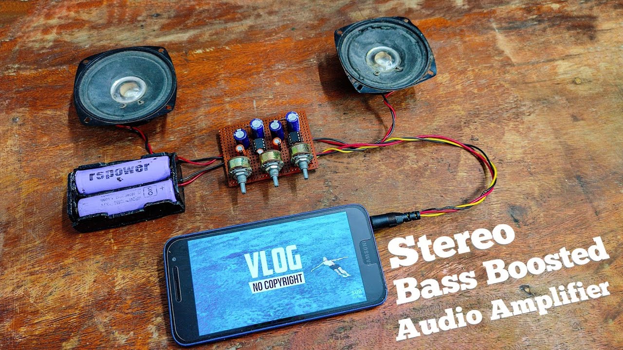 How To Make An LM386 Bass Boosted Stereo Audio Amplifier - YouTube