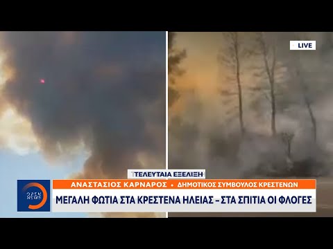 Δημοτικός σύμβουλος Κρεστένων για την μεγάλη φωτιά που ξέσπασε στην περιοχή | OPEN TV