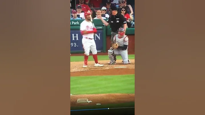 Philadelphia Phillies fan is so upset he let the umpire know it. Kyle Schwarber was cheated on this