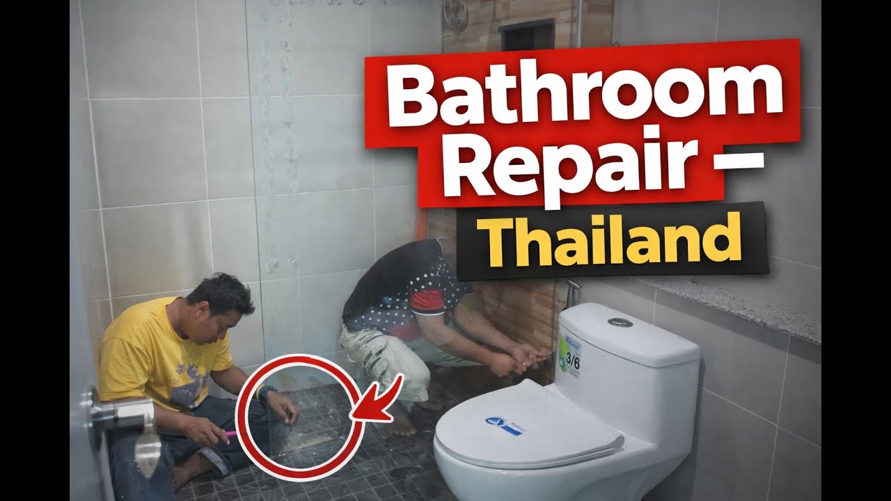 Bathroom Leak from Upstairs | Real Home Repair in Thailand (Thai Style Fix)