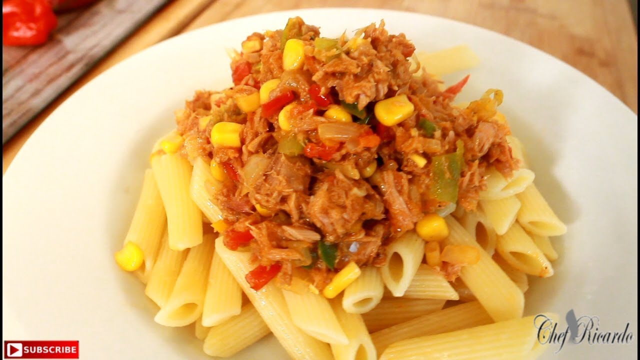 Vegetable Fried Tuna Serve With Pasta. (Caribbean Chef) | Recipes By Chef Ricardo | Chef Ricardo Cooking