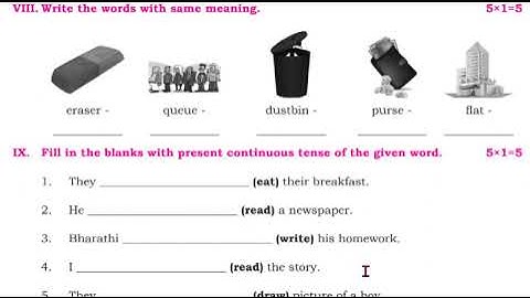 4th English and Social Science Term 3 Model Question Paper