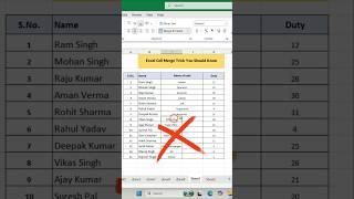 How to Merge Cells in Excel in Seconds! #shorts #hack