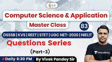 6:30 PM - REET, DSSSB, KVS, STET, UGC NET, NIELIT Exams | CS by Vivek Pandey | Questions Series