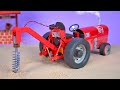 Make a Mini TRACTOR POST HOLE DIGGER with Recyclable Materials