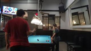 playing pool at Dave & buster