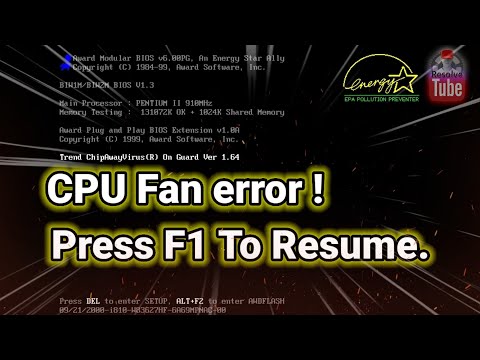 CPU Fan Error ! veja como resolver.