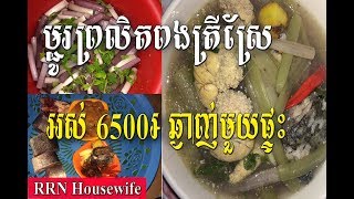 របៀបធ្វើម្ហូបខ្មែរ // សម្លរម្ជូរប្រលិត នឹង ពងត្រីស្រែ//khmer foods cooking ,មេផ្ទះ (RRN housewife)