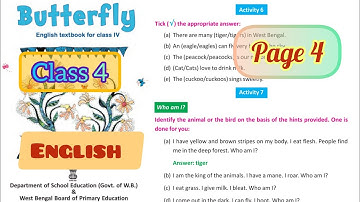 Revision Lesson || Activity 6 & 7 || Butterfly Class 4 English Page 4 || West Bengal Board