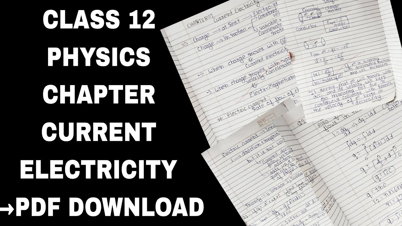Class 12 physics chapter current electricity⚡⚡ PDf download#physics ...