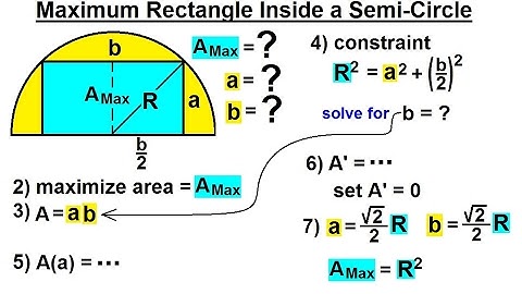 Calculus 1: Max-Min Problems (22 of 30) Maximum Rectangle Inside a Semi-Circle