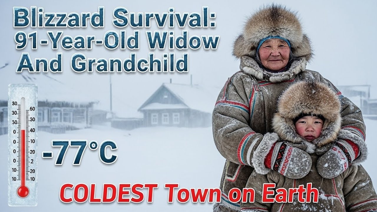 -77°C Blizzard Survival: 91-Year-Old Widow And Grandchild  Surviving in the COLDEST Town on Earth