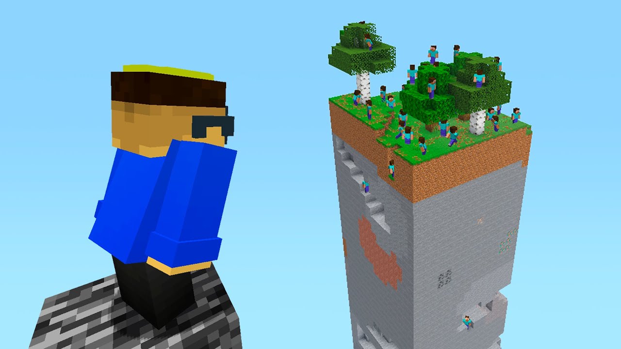 200 JOGADORES vs 1 CHUNK no Minecraft