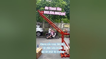Cẩu xoay 360 độ 500kg. Khung xoay xây dựng. Tời điện 220V. Tời cẩu xoay đặt mặt đất #xuhuongyoutube