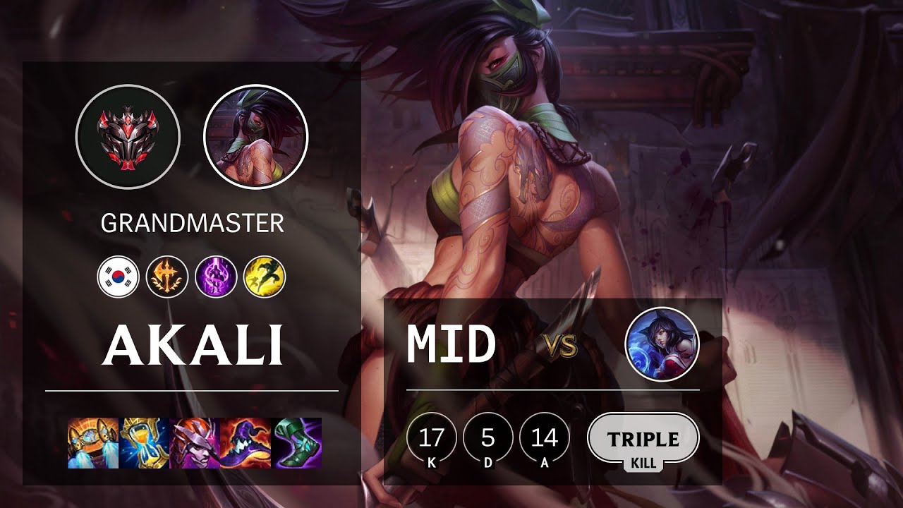 Akali Mid vs Ahri - KR Grandmaster Patch 11.11