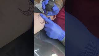 Triple Moon Goddess Tattoo session