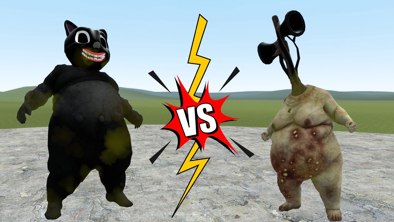 FAT SIRENHEAD VS FAT CARTOON CAT Garry's Mod - YouTube
