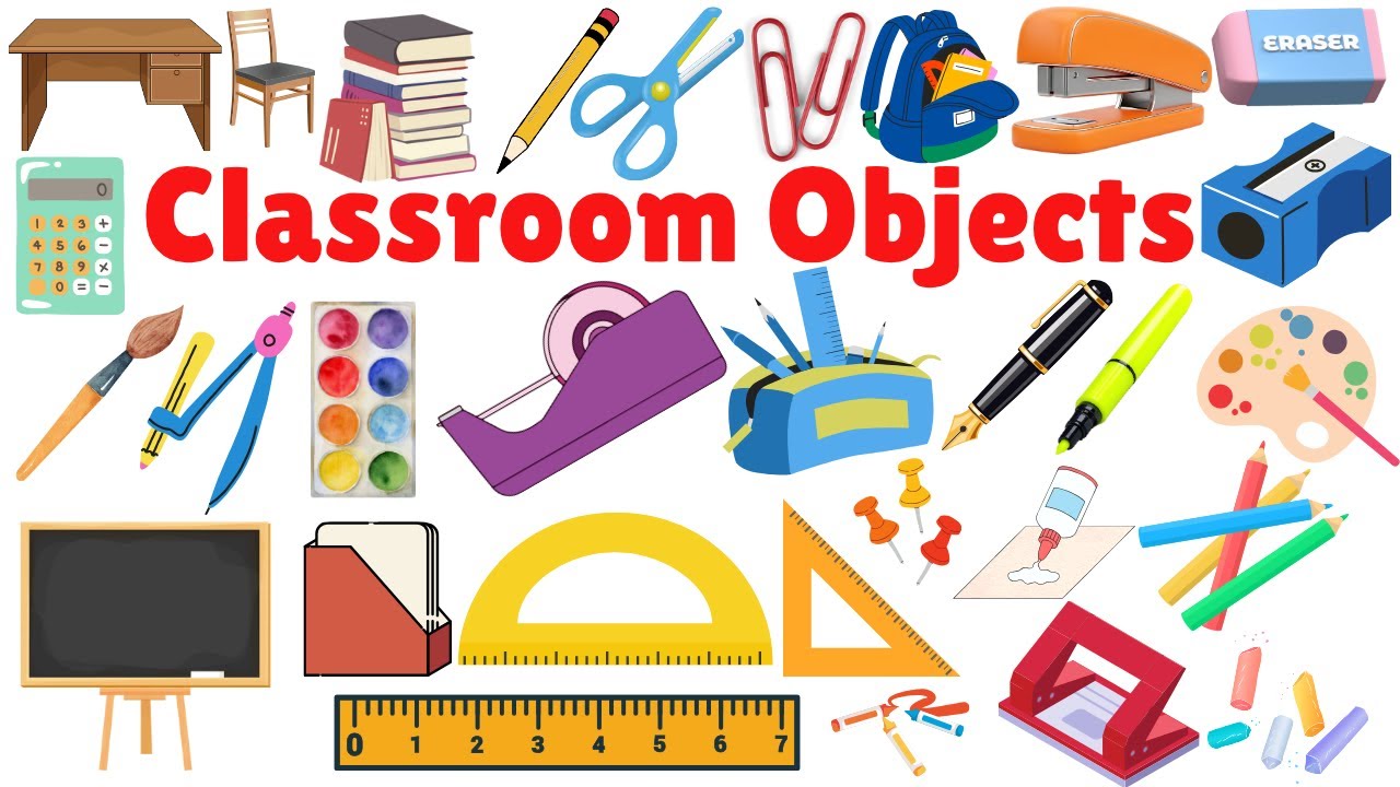 Classroom Objects Vocabulary | Things Found in a Classroom | English ...