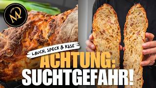 Herzhafte Twister Brote mit Lauch, Bergkäse & gebratenem Speck