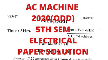 AC MACHINE 2020(odd) PAPER SOLUTION 5TH SEMESTER