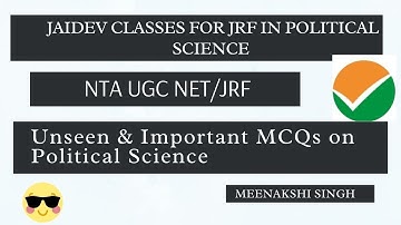 Unseen and Important Question on Political Science I NTA UGC NET/JRF 2021 I Meenakshi Singh