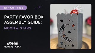 DIY Moon Baby Shower Favors | Moon and Stars Favor Box Template