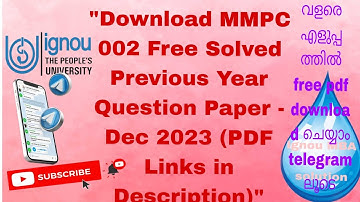 mmpc 002  free solved previous year question paper dec.2023 links in descriptions