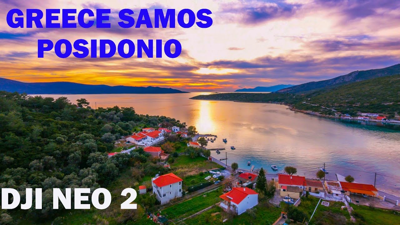 DJI NEO 2 Греция, остров Самос, залив Посидонио, кинематографическое видео с дрона, Самос, Посидонио