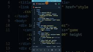 how to make Snake game in moblie HTML coding🐍🐍|#coding #mobile #snake screenshot 3