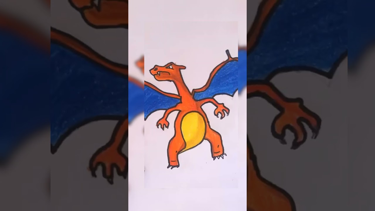 Charizard Pokemon card drawing 🔥 #shorts#pokemon