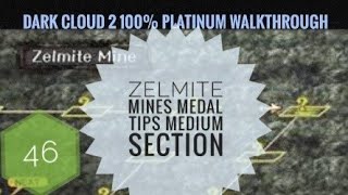 Dark Cloud 2 100% 4k Platinum Walkthrough Part 46 Mid Difficulty Zelmite Mine Medals Gameplay