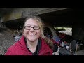 Living under a bridge doesn't stop this homeless woman from staying positive.