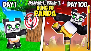 I Survived 100 Days as KUNG FU PANDA in Minecraft