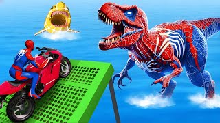 الرجل العنكبوت انقاذ باتRAINBOW SPIDER-MAN Rescue Superheroes vs DINOSAURS funny Game GTA 5 Batman screenshot 2