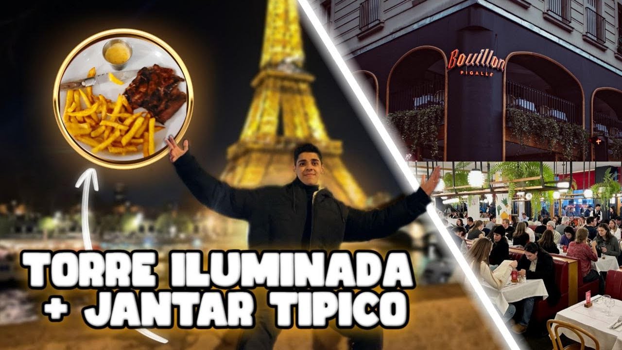 TORRE EIFFEL À NOITE É SURREAL (e a comida também!) Vlog em Paris