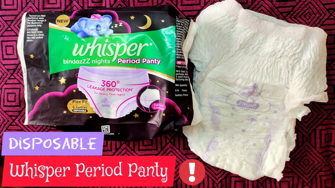 Buy Whisper Bindazzz Night Period Panty for Heavy flow- 360 degree leakage  protection, 6 M-L Panties Online