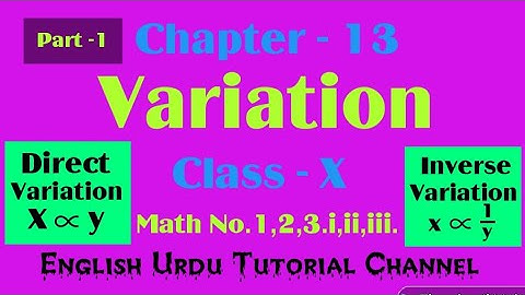 Variation Class 10 Wbbse | Chapter 13 | Math No.1,2,3.i,ii,iii by Ahrar @A2RClasses