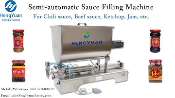 Semi-automatic Sauce Filling Machine with Hopper Granules Stirring Device